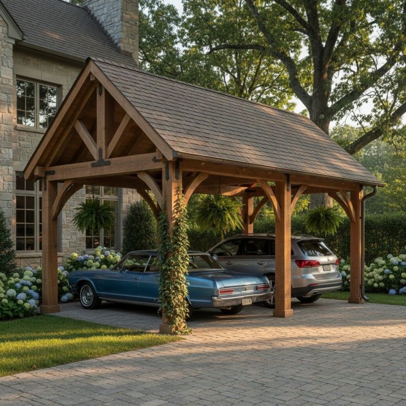 Wooden Carport Installation